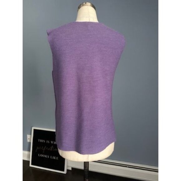 Eileen Fisher purple sleeveless sweater top Small - Picture 3 of 4